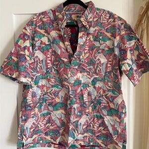 Vintage Reyn Spooner Red and Green Tropical Men's Shirt